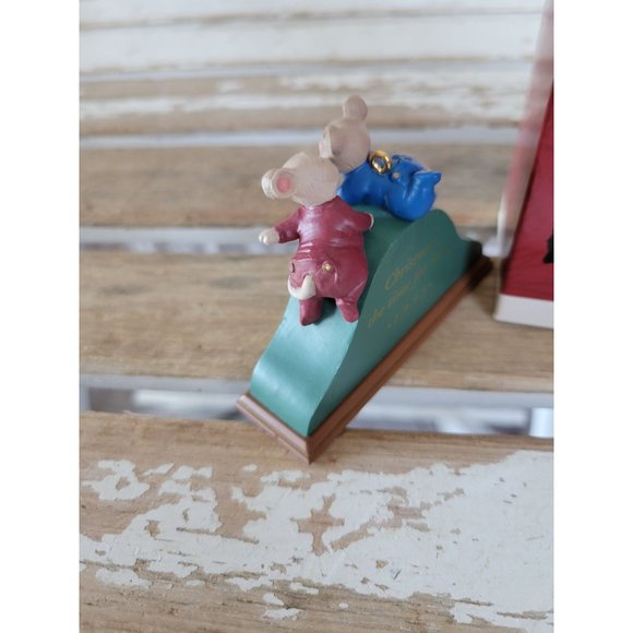 Hallmark in a heartbeat clock mice ornament 1995 Xmas tree - Picture 4 of 8